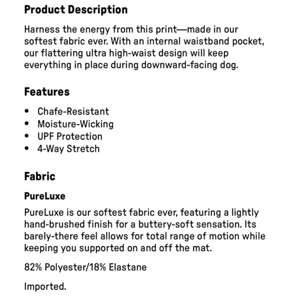 Women’s Fabletics PureLuxe Ultra High Waisted 7/8 Leggings Size XL - Picture 16 of 16